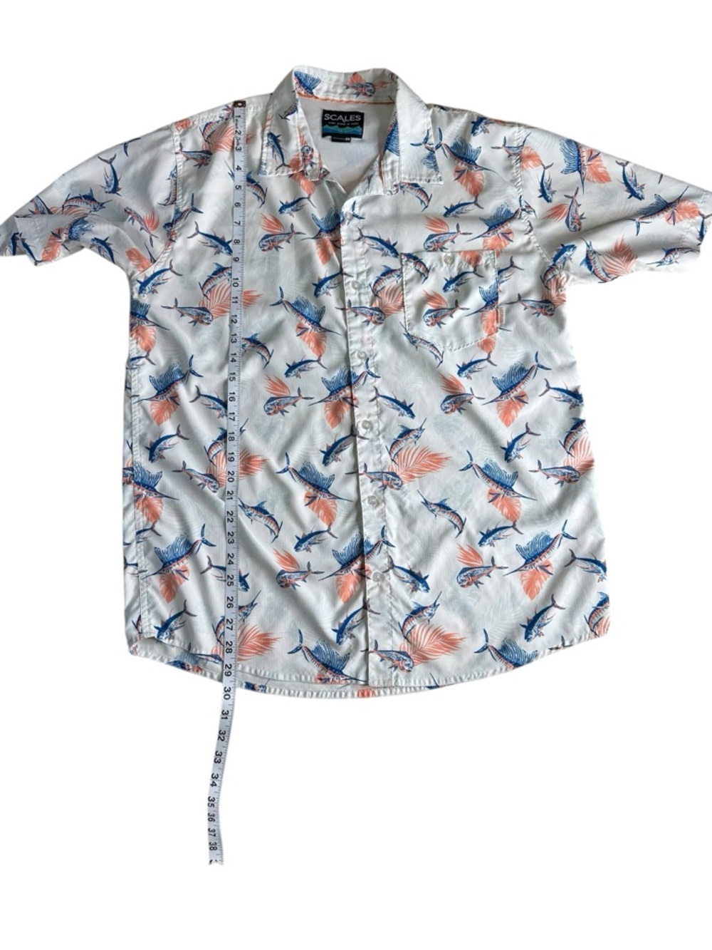 SCALES GEAR Mens  TROPICAL SLAM BUTTON DOWN. Size Large - Picture 4 of 8
